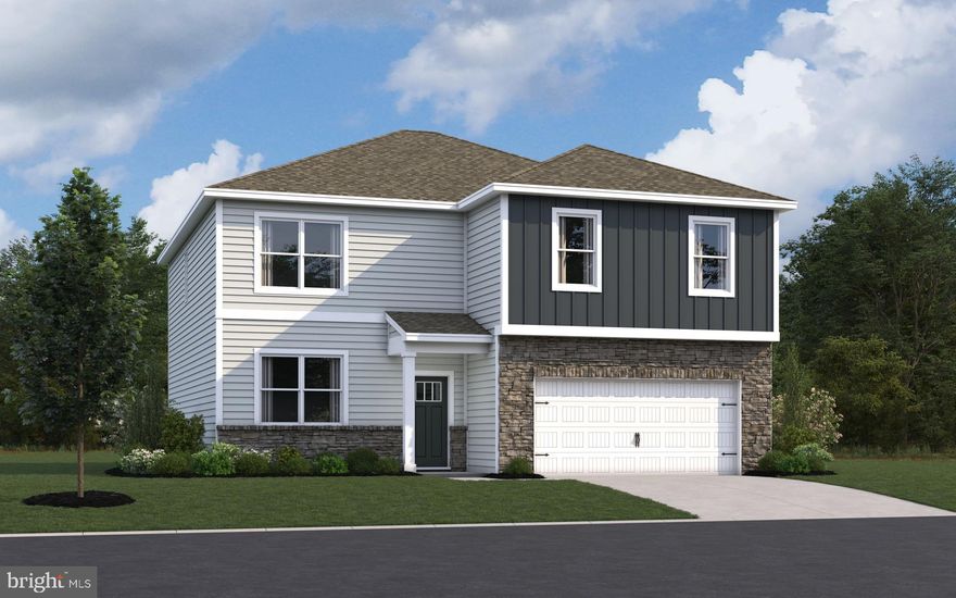 Introducing the Henley, a 2,621 square foot open concept new home in The Preserve at Southfields at 513 Hetty Boulden Lane in Elkton, MD. This home offers four bedrooms, two and a half bathrooms, a flex room, an upstairs living area, and a two-car garage.

The home’s welcoming foyer creates the perfect space to greet your guests. In the front of the home, the flex room with an abundance of natural light could be used as a home office or a den.

Past the foyer, you enter the well-designed kitchen that features a generous amount of white cabinetry and granite counter space, a corner pantry, an island with a sink and additional room for seating. The kitchen has an eat-in dining space that is open to the spacious great room. Also located on the first floor are the powder room, a sizeable coat closet and access to the two-car garage.

Upstairs, the main bedroom boasts a generous walk-in closet and an oversized owner’s bathroom with a linen closet, toilet closet and walk-in shower. The three additional large bedrooms and open upstairs living area allow for everyone to have their own space. The second floor also features a roomy secondary bathroom with double vanity, a conveniently located laundry room, and an additional hall linen closet.

The home will include a white window treatment package, a fully sodded, irrigated, and landscaped yard, and the exclusive Smart Home® package through ADT giving you complete peace of mind living in your new home.

Pictures, artist renderings, photographs, colors, features, and sizes are for illustration purposes only and will vary from the homes as built. Image representative of plan only and may vary as built. Images are of model home and include custom design features that may not be available in other homes.