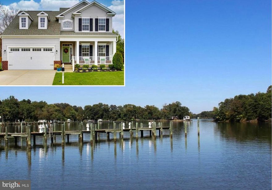 Beautiful water privileged home in amazing gated Active Senior Living Community, Osprey Landing! Welcoming covered front porch leads to two story foyer and formal dining room. Gourmet white kitchen with oversized island, quartz countertops, stainless steel appliances and pantry opens to large family room with access to huge Trex deck with hot tub,  perfect for entertaining or relaxing! One of two master suites with attached bath is located on entry level. Upstairs you'll find the 2nd luxurious master suite with walk-in closet and attached spa bath with double vanity & water closet. Two additional beds and full bath on upper level. Full basement with plenty of room for storage or additional living space awaiting your finishes. Community boasts clubhouse, fitness center, nature trail and water access and pier! Convenient to shopping, dining and local hotspots, as well as commuter routes! Enjoy easy "resort style" living everyday!VIRTUAL TOUR can be viewed online https://www.facebook.com/events/2607693546170605/ IN PERSON & VIRTUAL TOURS AVAILABLE! CONTACT US TO SCHEDULE!