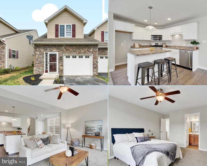 Beautifully Updated End unit with New Paint and Flooring Throughout Entire Home!  Designer Kitchen with Gorgeous Whit Cabinetry and New Stainless Steel Appliances!  Open Concept Living with Family Room Open to Kitchen with Loads of Natural Light!  3 Bedrooms with Spacious Master Bedroom with Full Bath attached!  Quiet Rear Yard and Full Garage it is a Must See!