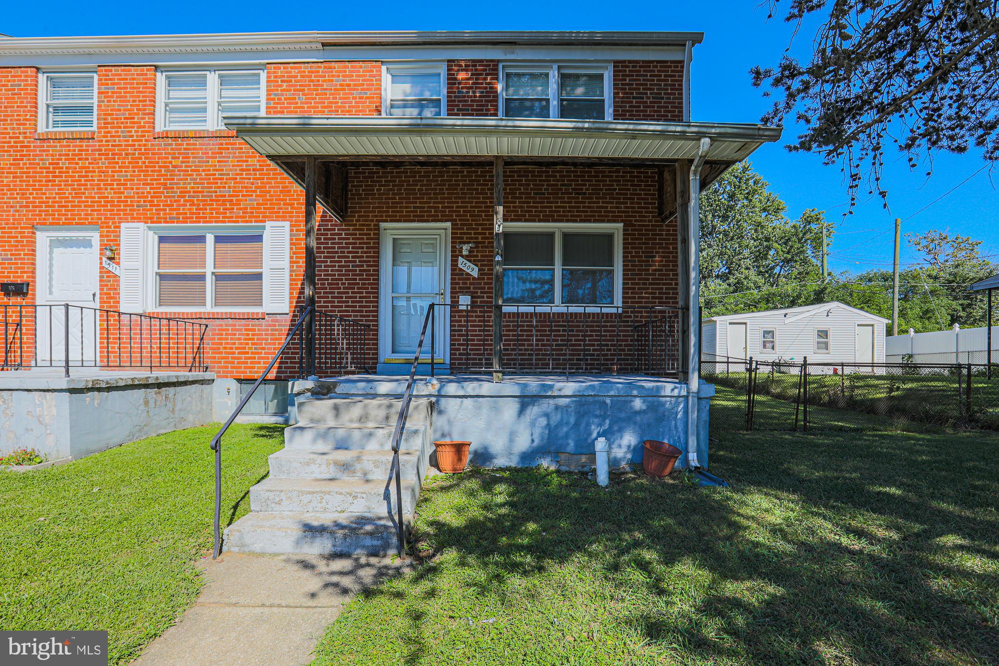 End of group all brick home in convenient location! Enjoy the covered front porch or rear patio overlooking the fully fenced yard and backs to a park & playground ideal for kids. Bring our paintbrush and creative ideas to make this charming house your home. Recent updates include roof, furnace, upper level and lower level full baths. Rear parking pad and shed too! Home is being sold As-is. Make your appointment today!