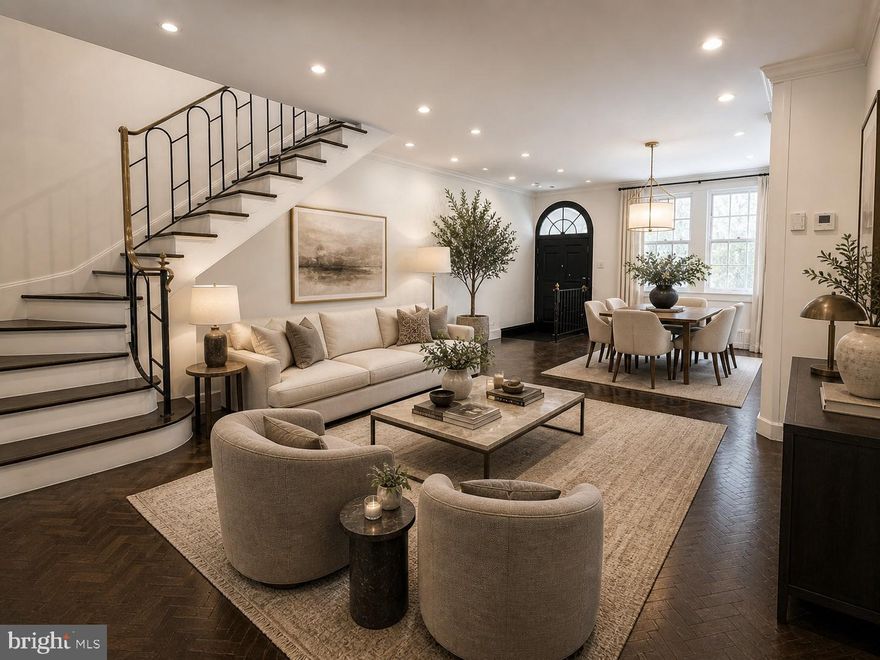 Welcome to 1915 Panama Street—affectionately known as “Rue de Panama”—a rare opportunity to live on one of RITTENHOUSE SQUARE’s most charming and TRANQUIL TREE-LINED BLOCKS. Tucked away on a quiet street yet positioned in the true heart of the neighborhood, this home offers a seamless blend of historic character and modern sophistication. This beautifully appointed residence features FOUR BEDROOMS AND THREE FULL BATHS, thoughtfully designed for both comfortable living and elegant entertainment. Step into your inviting cozy living room complemented by a FIREPLACE that adds character throughout as well as GORGEOUS DARK WOODEN FLOORS. The living room flows seamlessly into the spacious dining room perfect for dinner parties and entertaining family and friends. Off of the dining room is a charming kitchen complete with a gas cooktop, sleek countertops, and high-end appliances and cabinetry. All overlooking a delightful bluestone PRIVATE PATIO, perfect for outdoor dining or relaxing. Going up a level takes you to a SPACIOUS DEN/FAMILY ROOM or flex space with a full bathroom. The 2nd floor also boasts a bedroom with a CHARMING FIREPLACE highlighted by classic French doors that open onto a WROUGHT-IRON JULIET BALCONY, adding timeless European charm. On the next level of this Rittenhouse Square residence, you will find a serene primary suite that has beautiful dark wood floors with its own walk-in closet and a beautiful tile bathroom with a large shower and a TWO-SINK VANITY. The top floor contains two bedrooms each with it's own closet and a full bathroom. Just steps away, you’ll find everything that makes Center City living exceptional. Enjoy a short stroll to Rittenhouse Square, renowned dining destinations, boutique shopping, grocery stores, and everyday conveniences. Cultural attractions along the Avenue of the Arts are also within easy reach. With over 45 restaurants and cafés practically at your doorstep, and close proximity to the University of Pennsylvania, Thomas Jefferson University Hospital, and CHOP, this location truly cannot be matched. Experience the VERY BEST OF PHILADELPHIA LIVING—where history, style, and vibrant city life come together effortlessly.