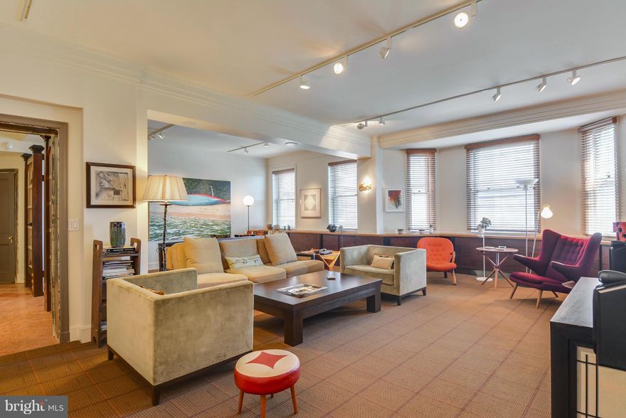 Spectacular redo in "The Warrington".  Custom kitchen with all the bells and whistles, wonderful redone baths and all areas are flooded with natural light.  Huge master bedroom with tons of built-ins and great closets.  Entire space professionally designed. Extraordinary lighting plan.