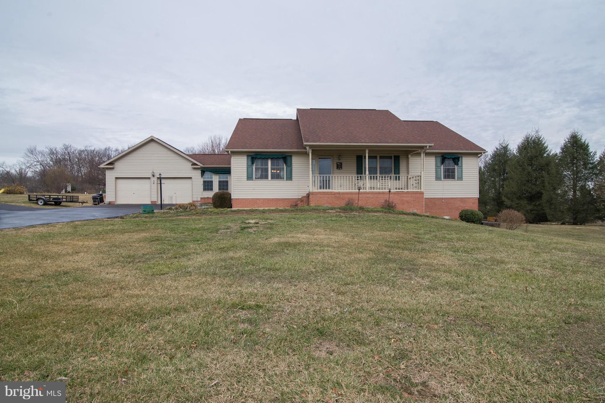 Main floor living with this 3 bedroom 2 bath home on a 1.6 acre lot. Large basement with workshop. Electric awning on the back porch to enjoy the sunny days outdoors with views of the mountains. Easy access to I81 to Falling Waters and Martinsburg.