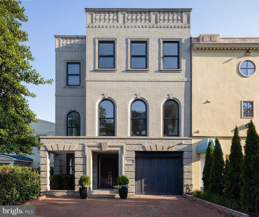 Quite simply the finest brand-new renovation that prestigious Kalorama has seen in many years! Every inch of this stately residence has been rebuilt to perfection by Galal Development and is finished with bespoke interior design by Jon De La Cruz. This exquisite custom-built 5 Bedroom, 6.5 Bath home spans over 5,000 SF across 4 levels with elevator to all floors. Complete with swimming pool, roof deck large enough for entertaining with skyline views and rare in-home garage plus additional parking in the front motor court. House wide features include a fully integrated, state-of-the-art Qolsys security home automation system, 7 Zone Russound Abus music system with Sonos and Klipsch speakers plus Ubiquiti Wi-Fi6 covering every inch of the home. Best-in-class finishes included Phillip Jeffries wall coverings, Waterworks fixtures, Fine Paints of Europe high gloss doors, European white oak hardwood flooring, custom Mertie moldings and Hudson Valley /Circa lighting. Stone finishes include original Italian Calcutta Gold marble countertops, Statuario backsplash and Bardiglio flooring. Cabinetry is the finest furniture grade throughout. Professional appliance package includes Wolf, Subzero and Asko. Every aspect of this renovation has been thoughtfully executed, from the carefully chosen finishes and fixtures to the meticulous craftsmanship. This showpiece residence that lives like a luxury resort nestled in the city.