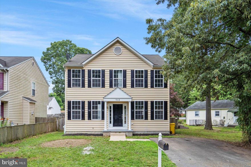 Welcome Home to 542 Oak Lane!  This Beautifully updated home located in the sought after community of Carrolton Manor has the space you need to create a life you desire!  Boasting an array of sleek finishes throughout, this 4 Bedroom, 2.5 Bathroom home has so much to offer!  The main level offers an open concept layout featuring spacious living room, dining room, office, kitchen with additional table space and half bathroom.  Kitchen boasts beautiful oak cabinets, S/S appliances, Quartz counters and MORE!  Upstairs you'll find 4 spacious bedrooms and 2 full bathrooms.  Bedrooms offer large closets, new carpeting, freshly painted and MORE!  Large primary bedroom offers walk-in closet, primary en-suite bathroom with soaking tub, stall shower, double sink vanity and MORE!  The basement has been fully finished to include a large rec room perfect for entertaining!  Private off street parking in driveway.  This home truly has it all!  Book your private showing today before it's gone!!