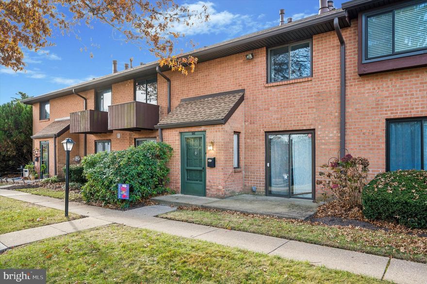 NO pets, NO smoking include vaping.  Fantastic opportunity to rent this well maintained brick townhome in the desirable Haverford Village community in Ardmore within Haverford Twp School District. This 2 story spacious home features 2 bedrooms each with their own full bathroom, a powder room on the first floor, separate living room, an updated kitchen and laundry is conveniently in the unit.  As you enter the home, you will notice luxury vinyl plank flooring on the main floor then greeted with your own patio from the living room sliding door which is perfect for your outdoor relaxing and even a BBQ. There is a convenient coat closet, the living room with recessed lighting, a wood burning fireplace w/shelving on both sides. The other side of the home is the dining room and the kitchen, which offers white cabinetry, quartz countertops, a tile backsplash, electric range, built-in microwave, dishwasher, refrigerator, and an ample pantry space. The laundry room and utility are next to the kitchen, also central A/C for your comfort in hot weather. Walk up the carpeted stairs to the second floor leading to a hallway with nice sized linen and storage closets. The Master bedroom features a full bathroom and a walk-in closet plus sliders to a small balcony overlooking your front yard. The second bedroom also features a full ceramic tile bathroom and a nice window looking out to the front of the property. Water and Sewer are included in monthly rent.  Haverford Village offers plenty of parking, a wonderful in-ground pool to enjoy all of your summer days. Very close to Haverford College Nature Trail and Elwell Field, Ardmore R-5 train is about a mile away into Center City Philadelphia. You are also very close to Suburban square, where there are plenty of shopping and Restaurants to enjoy.