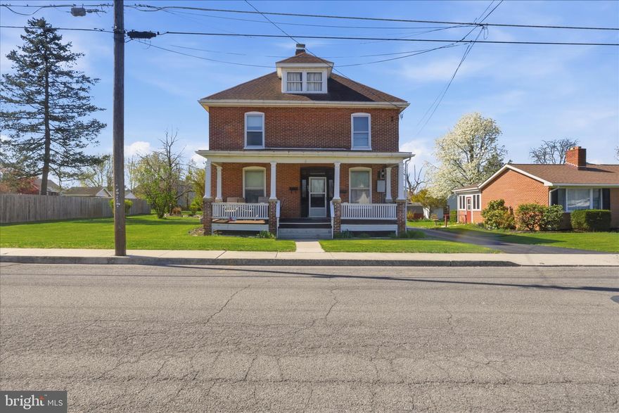 Circa 1900 Brick Colonial in the quiet town of Greencastle on a large .41 acre lot. Currently used as an up/down duplex. Would make a lovely single family home with easy conversion! 1 bedroom downstairs with access to half of the unfinished basement for separate laundry and storage. Upstairs is 2 bedrooms and also has access to half of the unfinished basement withe separate laundry. Roof is newer (architectural shingles) but age unknown. Huge lot with detached garage. Property has asbestos wrapped pipes in basement - do not disturb. Sold strictly AS-IS.