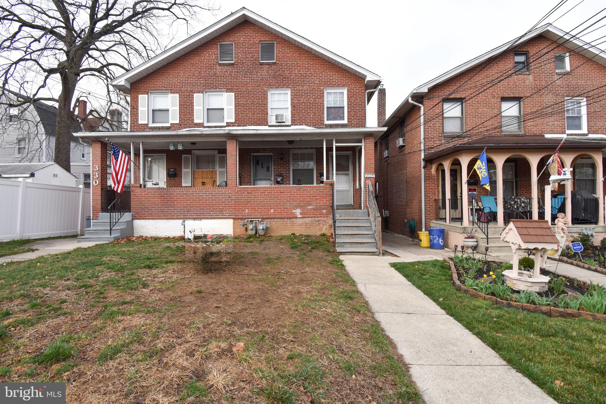 Welcome to 328 Clifton Avenue, a fantastic opportunity for an investor to acquire a fully occupied duplex located within walking distance from the Sharon Hill Train Station offering quick and easy access to Philadelphia for commuters. This property consists of two one-bedroom, one-bathroom apartments, each with a functional layout. The first-floor unit welcomes you with a spacious living room, an eat-in kitchen, and a bedroom and bathroom toward the rear of the apartment. This unit also includes access to the unfinished basement, offering plenty of additional storage space. The second-floor unit features hardwood floors with a generously sized bedroom, an eat-in kitchen with plenty of cabinet storage and a tiled wall bathroom with pedestal sink. The property includes a parking space in the rear of the home and is being sold in as-in condition.