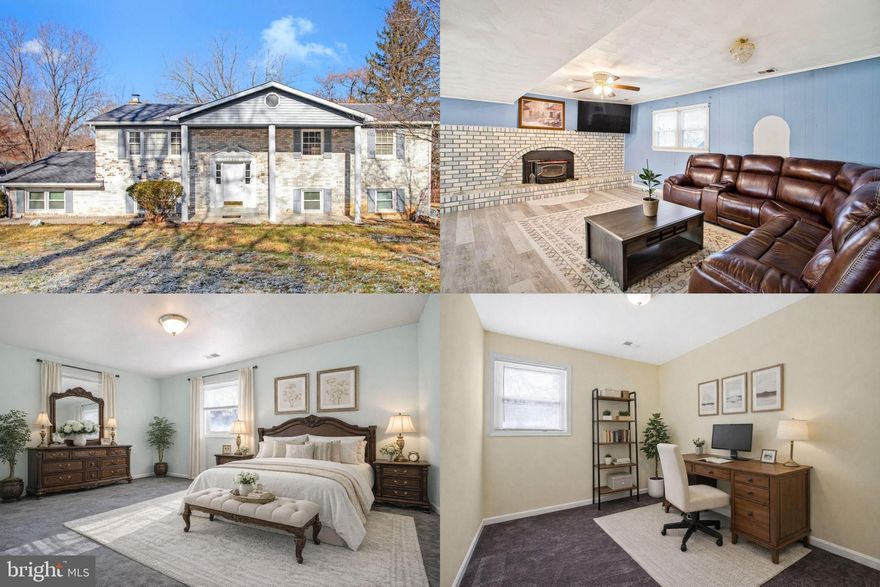 Discover this charming brick home set on nearly 3 private acres, combining country tranquility with ample space for family living and entertaining. The upper level features a bright kitchen with cooktop, wall oven, and dining area, formal living and dining rooms, a master suite with full en-suite bath, two additional bedrooms, and a full hall bathroom.

A whimsical staircase leads to the lower level, where a spacious family and recreational area with a cozy woodstove insert awaits. This level also includes a second kitchen and dining space with updated appliances, three bedrooms, a third full bathroom, generous laundry and utility space, a separate side entrance, and walk-out access to the beautiful backyard.

Outside, enjoy a detached garage with electricity, a welcoming front porch, rear patio, manicured grape vines, mature trees, and plenty of driveway parking. Set in a serene rural country setting, the home is close to local wineries, the Patuxent River boat launch, and nearby farms, while still offering convenient access to shopping, entertainment, and commuter routes to Andrews Air Force Base, the Beltways, Washington DC, and Northern Virginia.