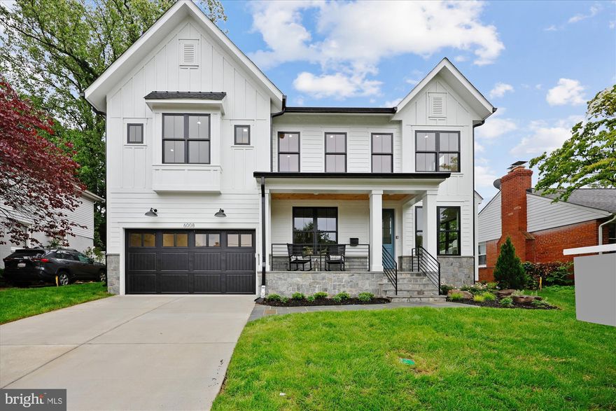 Amazing 5 bedroom, 4.5 bathroom home with over 4,600 square feet of living space built by Award winning Douglas Construction Group! This magnificent home has all the modern details including high ceilings, oversized windows, hardwood floors, custom fixtures and recessed lighting.  The main level features a formal dining room, living room/library, family room with gas fireplace and built-ins, den, mud room, powder and a covered porch with a grilling patio. The gourmet kitchen includes high end appliances, a center island, breakfast area, pantry and a butler's pantry with a beverage refrigerator. On the upper level you will find a lovely primary suite with two walk-in closets and a spa bath with a glass enclosed frameless shower, soaking tub and dual vanities. The upper level also includes a family/homework-study area, 3 additional bedrooms, 2 additional bathrooms and a laundry room. On the fully finished lower level there is a spacious recreation room, a dry bar with a beverage refrigerator, exercise room, storage room, 5th bedroom, 4th full bathroom and plenty of extra storage space. Attached 2 car garage. Part of the Walter Johnson High School cluster. June 2025 Delivery.