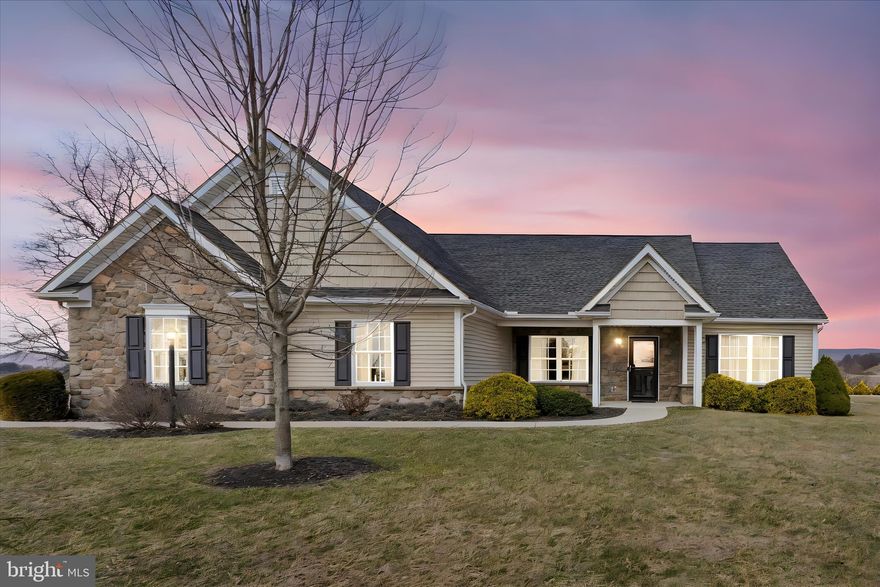 Enjoy one level living at its finest with this custom-built home. Nestled on a sprawling 2.67-acre lot, this exquisite ranch-style home, built in 2015, offers a harmonious blend of luxury and comfort.  When you step inside you discover an open floor plan that seamlessly connects the living, formal dining, and kitchen areas, creating an inviting atmosphere ideal for both relaxation and entertaining.  Vaulted ceilings and a stunning gas fireplace, adorned with a beautiful mantel, provide warmth and ambiance during cozy evenings. The gourmet kitchen is equipped with high-end stainless-steel appliances, granite countertops, tile backsplash, pantry and soft close doors and drawers.  Enjoy sitting at the counter in the kitchen or the additional dining area with stunning views of the surrounding farmland. You will love all the storage and convenience of the mudroom with built-in bench (storage underneath), coat hooks and cubbies above. The laundry area features LG washer and dryer (included), utility sink and cabinetry.  The side entry door leads to the expanded driveway and spacious 12x20 shed with drive-in entry and electric. For even more storage the 2-car attached garage is expanded to 26' x 25'6".  Retreat to the luxurious primary suite, complete with a walk-in closet and an en-suite bathroom with double sink vanity, 3 mirrored storage cabinet and a large walk-in shower with grab bars and seat. On the other side of the home there are two additional bedrooms providing versatility for guests or a home office, while a second full bathroom with jetted spa tub and shower ensures convenience for all. The lower level offers a spacious, full basement that offers endless possibilities for future customization, whether you envision a home gym, entertainment space, or additional storage. We cannot forget about the beautiful outdoors! You will fall in love with the charming covered patio, perfect for savoring morning coffee or evening sunsets. The picturesque views of the surround farmland will be what makes you call this home, home sweet home! Experience the tranquility of country living while being just a short drive from urban amenities. With its impeccable condition and luxurious features, this residence is ready to welcome you home. Embrace the opportunity to create lasting memories in this exceptional property.