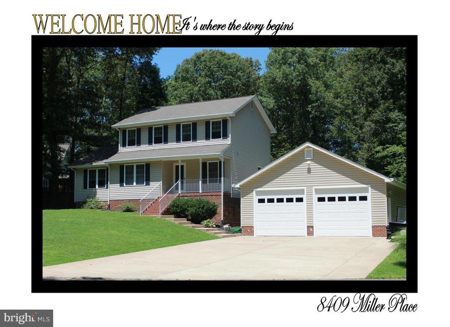 Beautiful Colonial sitting on a quiet 1+ Acre Cul-De-Sac lot in the Heart of King George.  This home is loaded with features including 2 Master Suites, 4 Total Bdrms, 4.5 Bathrooms, Front Porch, Deck, fin basement with a full bath, kitchenette/Mudroom, Gourmet Kitchen with Granite counter tops, SS Appliances, and B'fast Bar, Hardwood Floors, and a 28 x 40 insulated Garage attached by a breezeway.