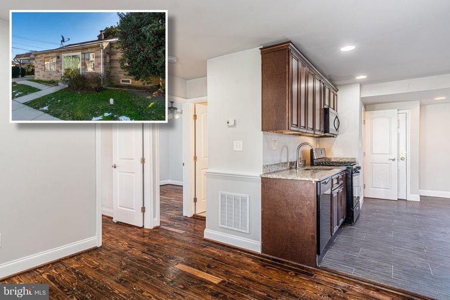 WHY RENT WHEN YOU CAN BUY THIS CHARMING DETACHED HOME WITH OVER 1,600 SQUARE FEET OF LIVING SPACE!  Features a living room with wood floors, updated kitchen with granite counter tops, a separate dining nook, main level half bath, 3 main level bedrooms, all with wood floors, and a full bath, fully finished basement with a large family room and 4th bedroom, a rear fenced yard, and driveway parking for multiple cars!  Pack your bags and move right in!