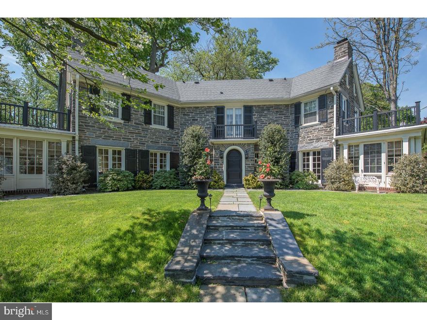 Curb Appeal.....Curb Appeal only begins to describe this amazing all Stone Home with private gated entry through front and driveway. This home totally renovated in 2011 has been improved to another level by the current owner. The interior space is classic and current unlike any other home. This meticulously maintained home is in absolute move in condition. The fully equipped eat-in gourmet kitchen has high-end Wolf and Sub-Zero stainless steel appliances, a center island and built-in seating for your family. There is a beautiful light filled living room and dining room each with gas marble fireplaces. The large Main Bedroom  has the third fireplace and porch. The lower level is new and completely finish with a full bath, family room and gym. The recent improvements include new landscaping, exterior and interior lighting, installed new hardwood on 2 floors and much more. See extensive attach list. A major bonus is a five minute walk to the main line train station, Merion Elementary school, Narberth with shops, movie theatre and restaurants. Don't miss the opportunity to own this beautiful home.