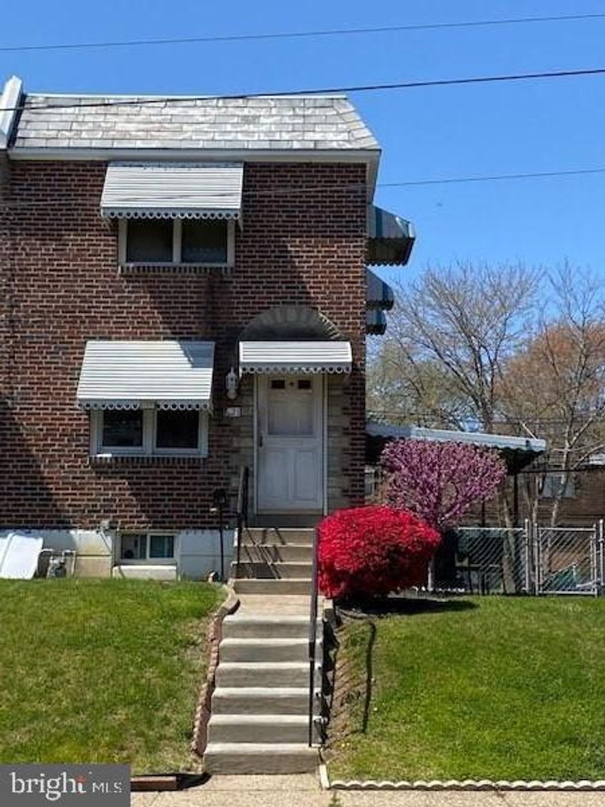 Welcome one and all to this charming 3-bedroom, 1 full bath end-of-row townhome located in the heart of Briarcliffe! Enter through the front door into a spacious, sun-filled living room with abundant natural light, which flows into a formal dining room and a nicely sized remodeled kitchen, perfect for everyday living and entertaining. The second floor features a generously sized primary bedroom, two additional well-proportioned bedrooms, and an updated full hall bathroom (2022). The fully finished basement offers additional living space ideal for a family room, recreation area, or entertaining, along with a separate laundry and utility area. Outside, enjoy a fully fenced-in yard perfect for gatherings, barbecues, or play, as well as a large side patio for relaxing or hosting. Additional highlights include a new gas heater (2022), new gas hot water heater (2026), exterior awnings, and hardwood floors throughout under carpeting. Conveniently located near schools, shopping, public transportation, restaurants, major roadways and highways, Philadelphia International Airport, and Center City Philadelphia, this home offers both comfort and accessibility—don’t miss this great opportunity! Currently being rented for $1950 a month. Photos from 2023.