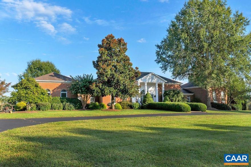 Hamilton Farm offers a gorgeous custom home and top-notch equestrian amenities in one of the prettiest areas of central Virginia. A floor plan designed for flow and privacy has wings for the huge master suite and for guest quarters bracketing the formal and informal spaces of living room, dining room, Great Room that opens to kitchen and deck, home office, and laundry. Two en suite bedrooms upstairs and an oversized attached garage complete this gracious residence. Outdoor enhancements include trex decking that spans the length of the house, a swim spa accessed through the master suite, lush mature landscaping, and beautiful views of the estate and beyond. Horse lovers will appreciate nearly 30 acres of open land, the center-aisle barn with 12x12 stalls with auto waterers, board fenced pastures with run-in sheds, an ample arena with excellent footing, jumping field, and the potential for long rides across the incredibly scenic surroundings.,Granite Counter,Maple Cabinets,Fireplace in Great Room,Fireplace in Living Room,Fireplace in Master Bedroom