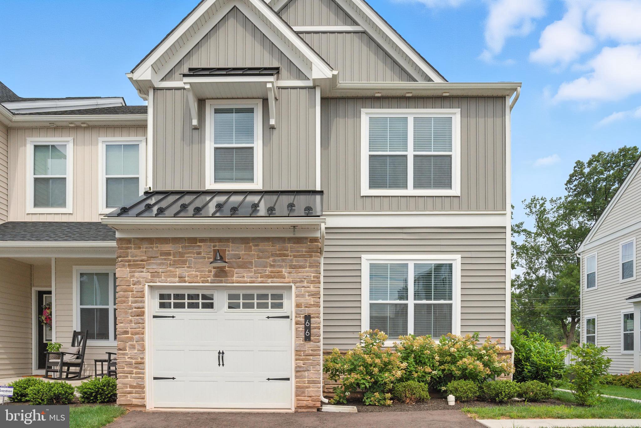 Don't miss this exceptional opportunity to rent a stunning end unit townhome in the highly rated Spring-Ford School District, perfectly positioned in Montgomery County adjacent to Turtle Creek Golf Course with pets welcome! The Ironwood community offers an ideal location surrounded by wooded areas with walking trails and easy access to Limerick Community Park, plus convenient access to recreation, scenic parks, shopping, and major commuting routes just one mile from Route 422. This impressive two-story Rittenhouse floor plan welcomes you with high ceilings and an elegant dining space featuring a charming box window, while a private office with beautiful glass French doors sits adjacent to the garage with a convenient half bath across the hall. The bright and airy great room seamlessly flows into a gourmet kitchen showcasing premium cabinetry, tile backsplash, granite countertops, and brand-new stainless steel appliances including a Whirlpool refrigerator, complemented by generous pantry space and an adjoining open deck perfect for outdoor relaxation and entertaining. Premium engineering hardwood flooring throughout the foyer, powder room, and kitchen ensures easy maintenance, while custom built-in blinds are installed throughout the home. Upstairs, the luxurious owner's suite features vaulted ceilings, dual walk-in closets, and an ensuite spa bath with cathedral ceiling, private water closet, dual sink vanities, and granite countertops, accompanied by two spacious guest bedrooms sharing a well-appointed hall bath and a conveniently located laundry room with brand new Samsung front-load washer and dryer. Additional storage is provided by an unfinished basement, and elegant craftsman-style stairs connect both levels of this exceptional home.