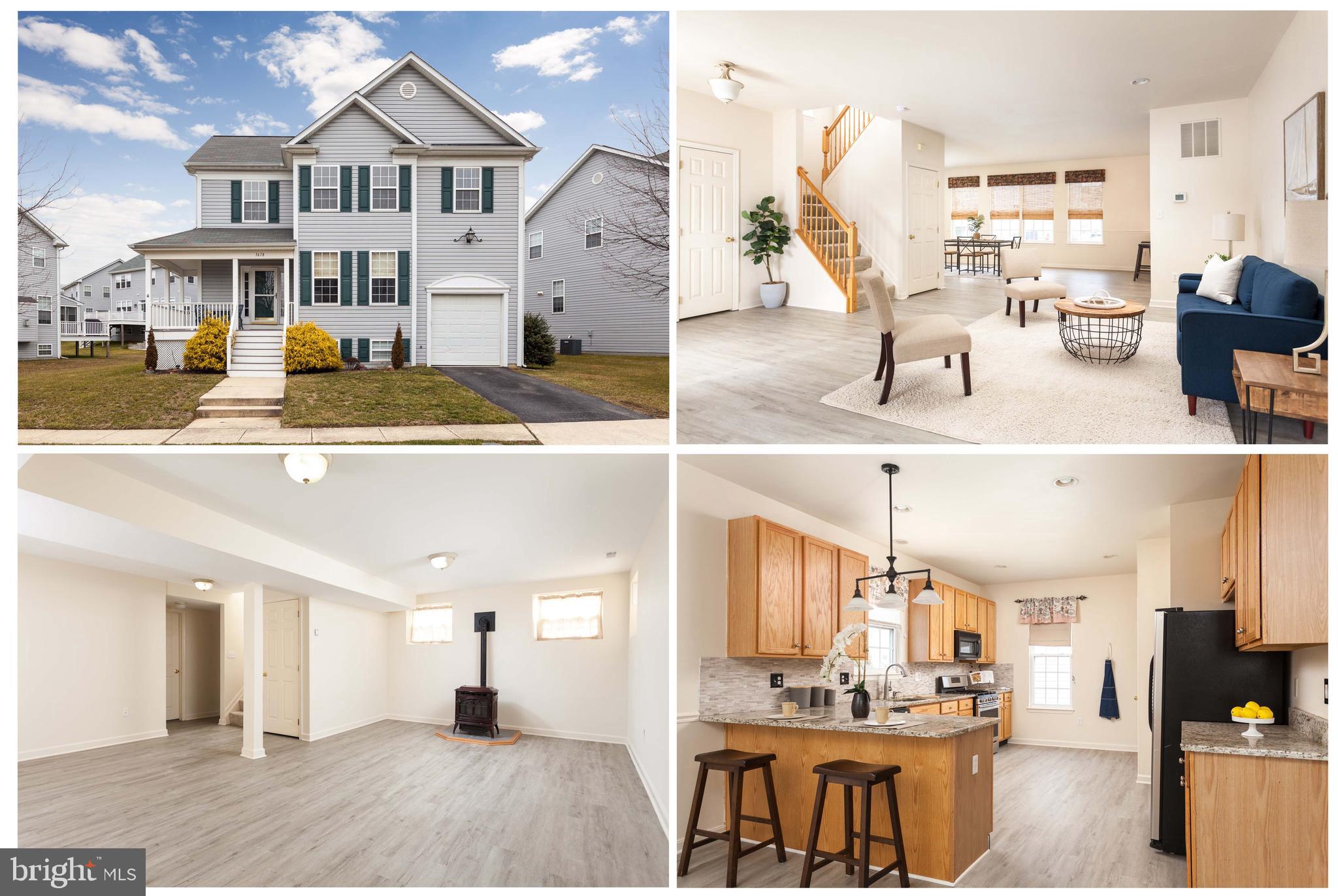 Beautiful home in the desirable water-oriented community of Hopewell Pointe. Wrap around front porch with water view. Open floor plan with new luxury vinyl flooring and neutral paint though out. Wonderful home for entertaining. Large open great room with large separate dining room and upgraded kitchen with stainless steel and granite. All seamlessly flowing together. Master bedroom with master bath with jacuzzi tub and separate stand up shower. Walk-in closets. Upper level also includes three additional large bedrooms with large full bath with laundry area. Fully finished lower level with 5th bedroom, full bathroom, pellet stove and large storage area. Garage with large storage loft. Community amenities include heated pool, walking path around water, HOA cuts lawns, piers and fishing pier. Boat slips may be available. This home is a MUST SEE home!