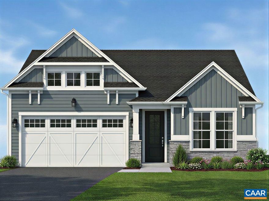 This Daphne floor plan is under construction for a late Summer/early Fall completion, offering a fresh opportunity to own a brand-new, main-level primary home in the gated Spring Creek community. Built on a slab foundation, the layout is designed to keep daily routines simple and accessible. Inside, the open kitchen, dining area, and family room form the heart of the home. The kitchen is finished with wood and light blue cabinets, quartz countertops, and clean-lined finishes that feel current without being trendy. LVP flooring runs throughout the entire home?no carpet?making upkeep easy. The primary bedroom includes a private bath with walk-in shower, while two additional bedrooms upstairs offer flexible space for guests, hobbies, or a home office. Outdoor living is part of the plan, with a screened porch?great for fresh air and quiet mornings. A two-car garage adds storage and convenience. This is a new plan so photograghy is not yet available. Renderings are for illustrative purposes only; finishes and details may vary.,Granite Counter,Maple Cabinets,Painted Cabinets,Fireplace in Family Room