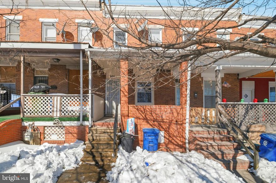 3 bed 1 bath rowhome located right on Wilkens near the hospital and other commuter routes. Nice kitchen layout with updated flooring . Washer and dryer.  Nice yard.