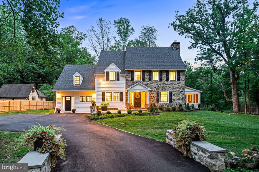 Look no further and move right into this completely and beautifully renovated, sun-filled stone colonial in the heart of Wayne, impeccably refined by the current owners. No expense was spared with endless improvements including all new hvac systems, electric, plumbing, roof, bright windows and doors, fabulous hickory floors, stunning gourmet kitchen and butler's entertainment bar, new custom tiled baths with frameless glass enclosures, expansive mudroom and laundry room, bone dry finished basement with outside access, charming screened in porch and breathtaking hardscaping and landscaping designs. Enjoy the views of pristine gardens and nature, next door to the famous Chanticleer Gardens, while being in close walking distance to the Radnor Trail, trains, restaurants, renowned schools and all that this coveted location offers. This gem won't last long!