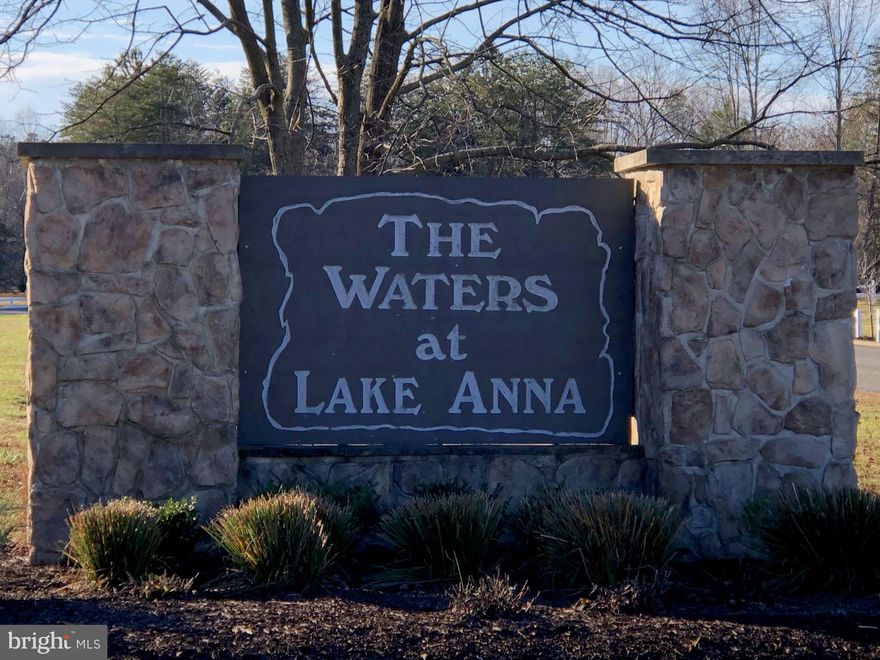 Beautiful 3.59-acre lake access building lot in the sought-after The Waters at Lake Anna community, located on the private side of the lake.    High-speed fiber-optic internet is available here!  APPROVED 3 bedroom conventional perk!  Bring your builder, your home plans, and build your dream home. The Waters at Lake Anna community was voted number 1 subdivision to live at on Lake Anna.  The Waters offers a wice range of amenities including a clubhouse, in-ground pool, tennis courts, boat slips, boat ramp, a playground, and a sandy beach! Escape and enjoy the lake life! The Waters at Lake Anna has 21 day boat slips for your enjoyment and is only minutes from local dining, Lake Anna Food Lion, veterinary clinic, breweries, wineries and more!