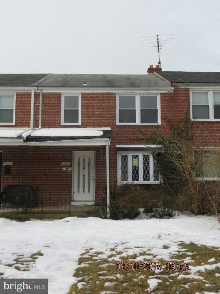 PROPERTY IS BEING SOLD "AS IS" AND IS SUBJECT TO HUD GUIDELINES 24 CFR 206.125. PURCHASER TO VERIFY REAL ESTATE TAXES/GROUND RENT/HOA - SELLER WILL NOT REDEEM GROUND RENT. BUYER PAYS ALL TRANSFER/RECORDATION/DOCS @ SETTLEMENT. EMD TO BE HELD BY SELLER'S TITLE COMPANY - CROWN TITLE. SELLER WILL NOT REVIEW OFFERS UNTIL PROPERTY HAS BEEN IN MLS FOR 3 DAYS.