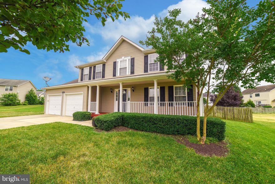 Well maintained colonial nestled on quiet cul-de-sac Fresh & inviting open floor plan featuring hardwood floors, kitchen island, recessed lighting, & crown molding Lovely covered front porch & spacious back deck overlooking level fenced yard. Large MBR suite w/ double vanities,sep shower, & soaking tub. Plenty of space to expand w/ unfinished lower level w/ rough in for bath. Call today- Nice!