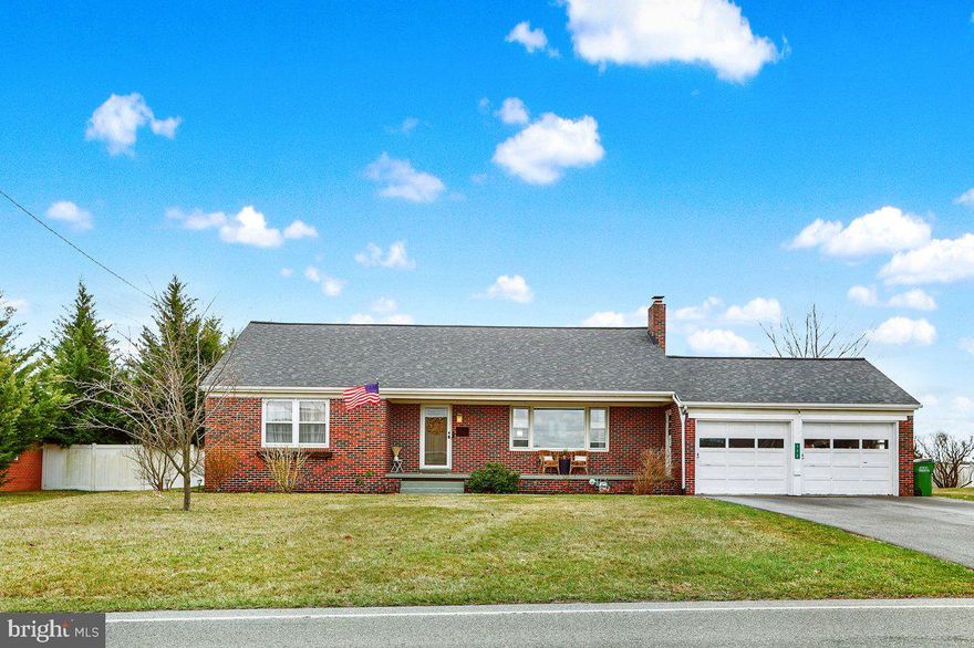 Welcome to this well built 3 bedroom ranch in South Hanover.  One floor living with a large living room with fireplace that will be great for entertaining.  The kitchen offer a nice eat area with a big window to the back yard and plenty of space for a large table.  The cabinets are freshly painted with all appliances conveying in as is condition.  There are 3 large bedrooms with plenty of closet space and ceiling fans. The bathroom is  nice size that is freshly painted as well.  The basement is large and ready for your thoughts as to how to finish it off.  There is a wall down the middle that already seperates it for a finished side and a storage area with laundry and utilities.  The A/C system is new in 8 of 2024 and 8 windows were replaced 9 of 2023.  The roof was replaced in 2022 as well as the driveway and all drainage going towards the road in 2024.  The backyard was regraded in 2022 also.  Hot water heater was replaced in 2/2023.  The back porch is covered for those summer evenings or coffee in the morning.   Also enjoy the nice level backyard for summer fun.  Level yards are hard to find  Don't wait check out this home.