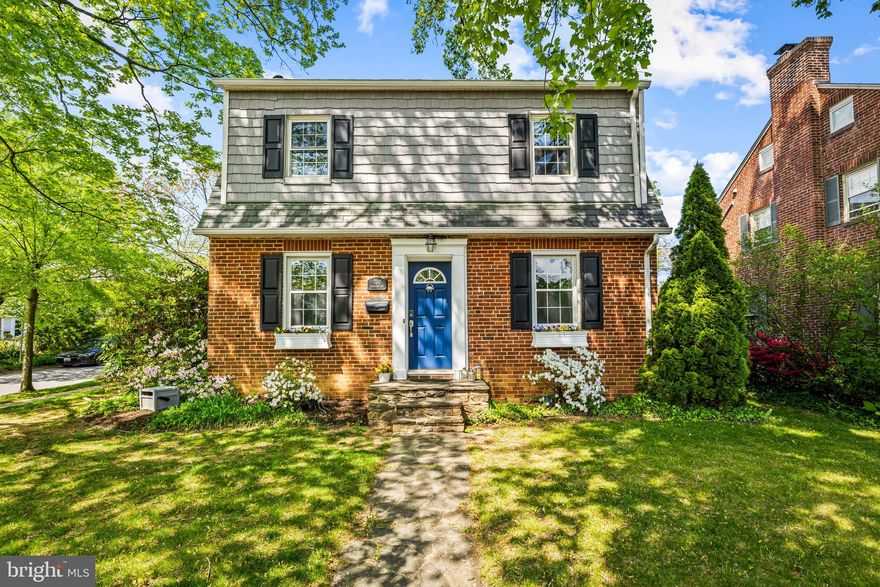 Oozing Stoneleigh charm and beckoning spending relaxing time outdoors, 700 Regester Avenue is well-sited at the intersection of Regester Avenue and Copeleigh Road, perched on a gentle knoll surrounded by stone walls and eight-foot privacy fencing. Plenty of off-street parking is available with the three-car parallel parking pad as well as the driveway and garage. Enter via the side gate into the oasis of green grass, flowering trees and shrubs, and patios. Relax in the evening on the awning-covered side patio. Through the back door, enter the family room which perfectly fits a large sectional. The breakfast room is next, with added closets and pantry. Cook wonderful meals in the kitchen, complete with breakfast bar. Textured stucco walls in the living room and dining room are authentic to the home, and are characteristic of many Stoneleigh homes. Upstairs find three large bedrooms including a recent primary suite addition adding a huge bedroom, walk-in closet and gigantic primary bath. There is also a renovated hall bath. The lower level features another bedroom with full bath. Or use the room as a guest room. There is a four-foot egress window in the room. Storage and laundry complete the other portion of the lower level. You'll love this location, just three blocks to the elementary school and a short walk to the Stoneleigh Pool. Come live the Stoneleigh Experience.