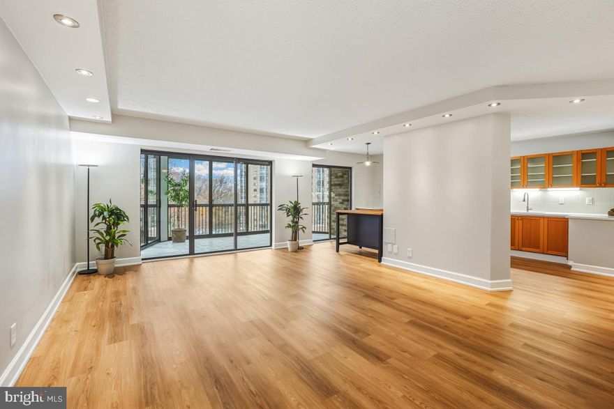 ****** "OPEN FLOOR PLAN" LIVING AT ITS BEST! ***** WELCOME HOME TO 5904 MOUNT EAGLE DRIVE, #601 at MONTEBELLO, - the area's premier "AWARD-WINNING" luxury condominium! •2-BEDROOMS/2-BATHS MONTEBELLO HOME: "OPEN FLOOR PLAN" with a "CONTEMPORARY FLAIR”! Only 14 of these sought-after floor plans were built. The 2nd LARGEST 2-BEDROOMS FLOOR PLAN. 1460 sq.ft. PLUS, the 17X9 Sun/Florida Room, totaling 1,613 SQUARE FEET OF LIVING SPACE! Including BEAUTIFULLY RENOVATED KITCHEN w/OPEN-KITCHEN CONCEPT, upgraded flooring and baseboard molding, electrical and lighting, including recessed lighting, electrical outlets replaced, upgraded Carrier HVAC system, freshly painted throughout and more! •ENTRY FOYER: Very open w/double-mirrored coat closet. •LIVING ROOM:  Extra spacious w/plenty of wall-space for optimal placement of sofa and entertainment center. •SUN/FLORIDA ROOM/SCREENED-PORCH: 3rd largest that Montebello offers w/access from BOTH the living room AND kitchen. ***** The ONLY floor plan w/access from the kitchen! ***** Perfect for pets and plants. •DINING ROOM: Large formal/separate dining room easily accommodates table/seating for 8 or more w/plenty of wall space for buffet and china cabinet. •KITCHEN: Beautifully renovated featuring “OPEN-KITCHEN-CONCEPT”, w/upgraded cabinetry (including glass cabinet doors) accented by tiled backsplash, under-cabinet task lighting, upgraded quartz countertops, and stainless-steel appliances. ***** Immediate/direct access to Sun/Florida Room/Screened-Porch from the kitchen. The ONLY Montebello floor plan that offers this unique feature! ***** PRIMARY/MASTER BEDROOM SUITE WITH FULL BATH: Exceptionally spacious, including mirrored dressing area with two large walk-in closets. Plenty of wall-space for king-size bed, furniture, and sitting area. Convenient full bath off dressing area. •BEDROOM #2:  Also exceptionally large. Ideal for home office or den/study. •FULL BATH #2:  Conveniently located off bedroom hallway. Serves bedroom #2 and as a guest bathroom. •LAUNDRY:  One of the few floor plans w/a dedicated laundry closet! PLUS, the building offers X-large commercial washer/dryer for oversized items. •EXTRA-STORAGE: Large walk-in closet off bedroom hallway. Plus, more extra-storage: Building 5904, Level B3, Room 4. Always more than ample parking in the parking lot, including guest parking. PLUS, EV charging stations! •HVAC AND UTILITIES: Upgraded Carrier HVAC system. Water (both hot and cold) included in condo fee, electricity billed separate, and both Verizon FIOS and Cox Cable available for internet, television, and landline phone. •METRO: Free shuttle or just a 10-minute walk to Huntington Metro •ABOUT MONTEBELLO: The area's premier award-winning luxury condominium! A multi-generational community of about 2300 residents within the larger Alexandria-Washington metropolitan area. For this diverse community, Montebello offers numerous amenities, activities, and clubs for many varied interests. MONTEBELLO IS AN EXCEPTIONAL VALUE, IS WELL-MANAGED AND HAS NEVER HAD A SPECIAL ASSESSMENT!  A gated community of mostly 35-WOODED ACRES. Amenities include FREE SHUTTLE OR 10-MINUTE WALK TO METRO, including shuttle to major area shopping centers, EV charging stations, indoor/year-round salt-water swimming pool, outdoor swimming pool, fitness center, tennis courts, pickleball, basketball, walking/nature trails, picnic/grilling areas, playground, bowling alley, game room, hobby rooms, party rooms, on-site restaurant/cafe bar, convenience store w/dry-cleaning service, hair salon, and more! Beautiful grounds and common areas, pet-friendly w/dog park, on-site management, engineering, housekeeping, maintenance, and 24-hour gate and grounds patrol. NEW MONTEBELLO COMMUNITY CENTER NOW OPEN - AN ABSOLUTE MUST-SEE ON YOUR VISIT!  PLEASE NOTE: Montebello is a non-smoking community.