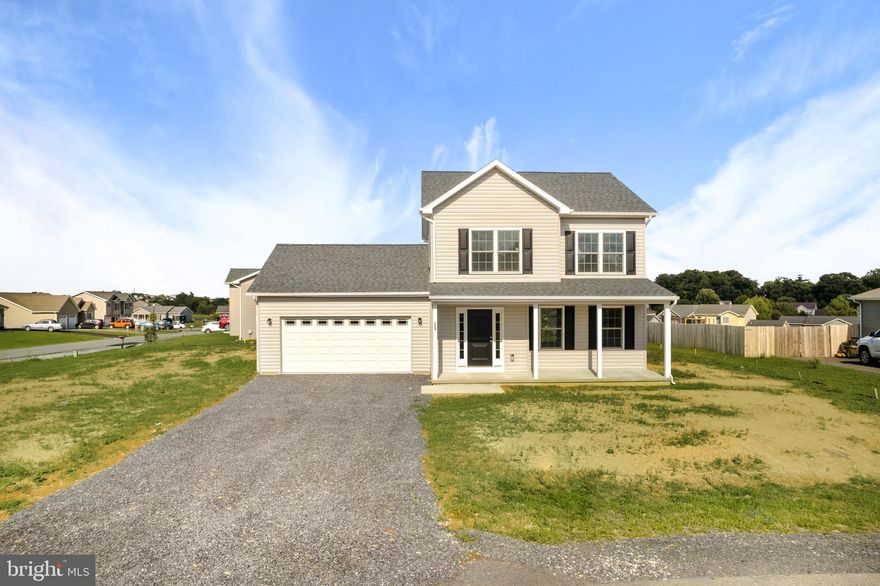 Brand New 3 bedroom 2 1/2  bath Colonial.  LVP floors throughout main living areas and hallways and carpet in bedrooms.  Gourmet kitchen with granite countertops and island with Whirlpool stainless steel appliances.  100% completed. Driveway will be paved post closing and deck will be installed prior to closing.