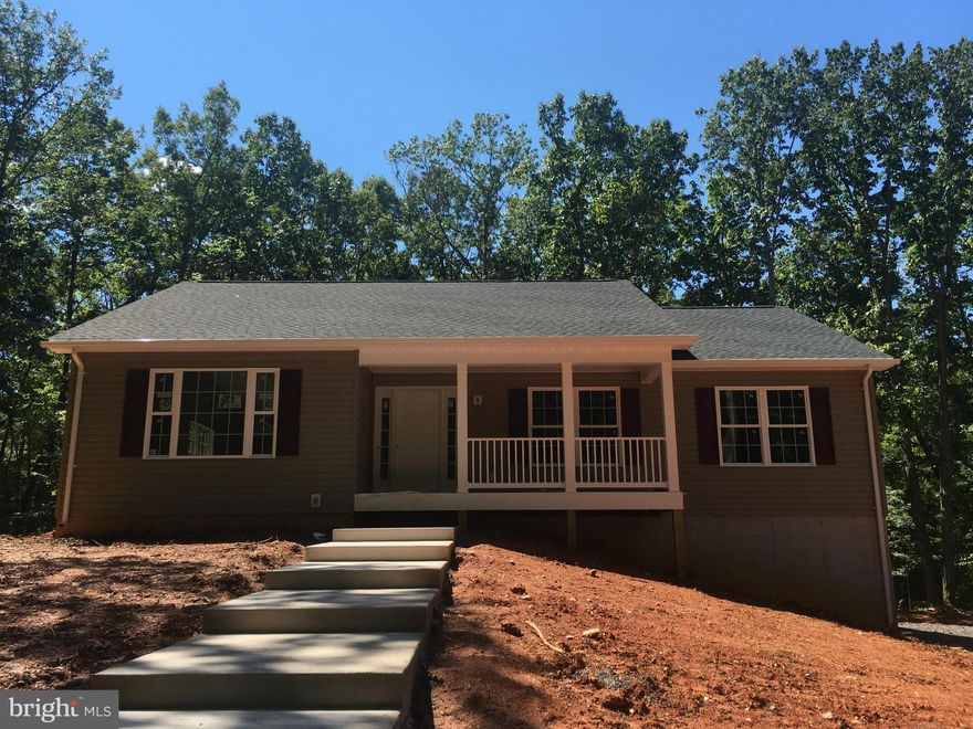 BRAND NEW on 5Acres! Move IN Sept!  Over 1600sqft finished on Main Level. Sit on front porch simply relax, oversized rooms w/ easy flow plus room to finish in the basement. Granite counter tops, baths w/ raised vanities, composite front porch - spec house built w/custom features in the County w/ conventional septic is rare find - Do Not miss out - same floor plan is near by to view.  complete Sept