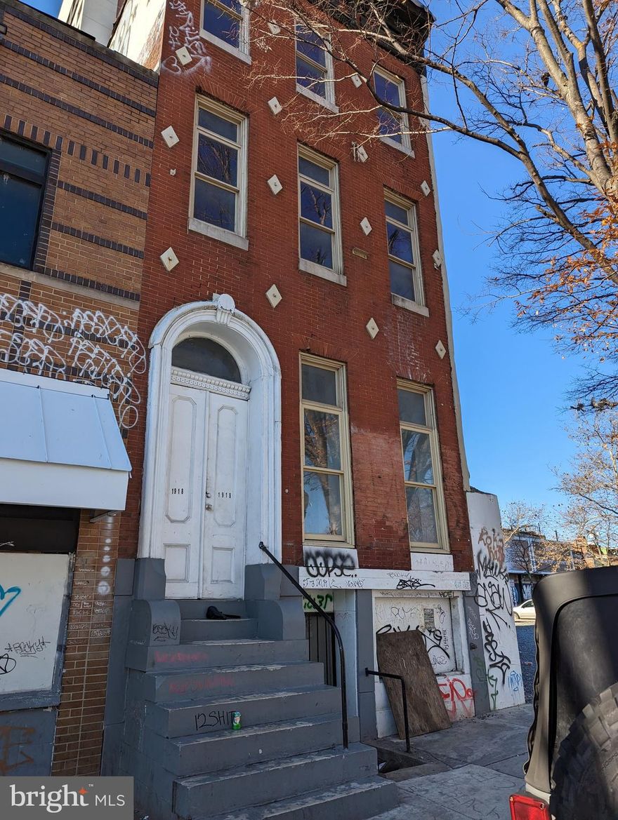 Don't miss this amazing investment located minutes from downtown Baltimore, seconds from most amenities and entertainment. This 4 unit includes 3 currently vacant very spacious open concept 1 bedroom 1 bath apartments. Each unit has a balcony with fire escape access. Lower level includes currently vacant commercial space. Seller open to seller financing with a full asking offer on these terms: 70% owner, 30% down,10 interes, 2.5 years.