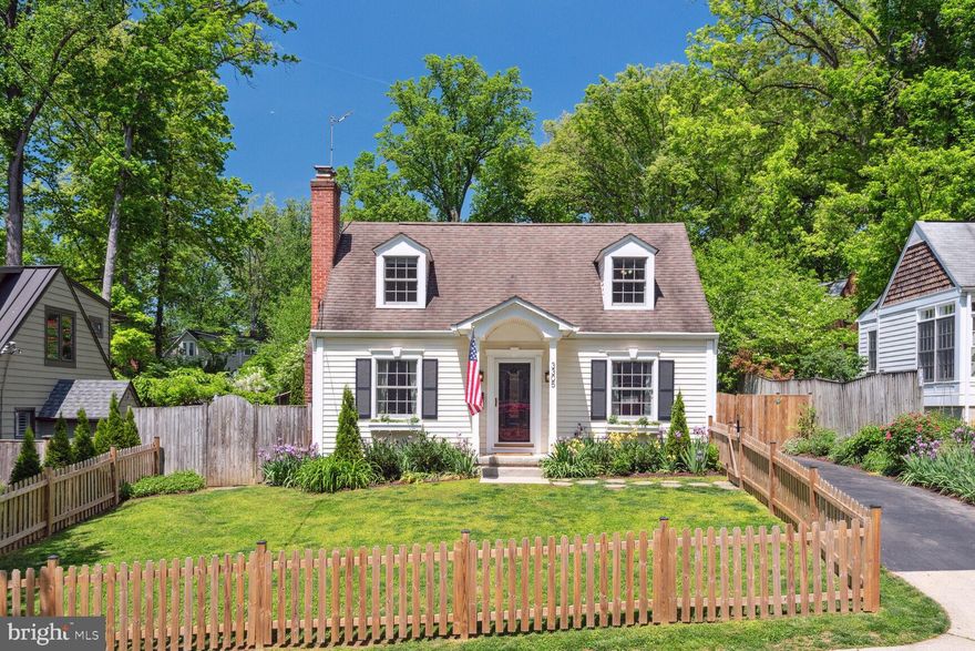 Welcome to 3305 Ferndale St, a renovated, light-filled, three level storybook cape cod with rear addition in the heart of the highly desirable Homewood neighborhood. Prepare to fall in love from the moment you pull up and see the amazing curb appeal and charming façade, covered entry, window boxes, and gorgeous irises and perennials blooming beyond the picket fence.  The main level features a spacious living room with dentil crown molding and gas fireplace, renovated kitchen with cherry cabinets, granite countertops, newer appliances, dining room addition with vaulted ceiling and new chandelier and door to expansive rear deck, two large bedrooms and renovated hall bath. The upper level offers a private primary suite with en suite bath, walk-in closet, sitting room/office and lots of under eaves storage space. There are gorgeous hardwood floors on the main and upper levels. The newly finished lower level includes a family/recreation room, guest room/flexible use room with walk-in closet, laundry room with front loading Samsung washer and new gas dryer (2023), and storage/utility room. New luxury vinyl plank flooring was installed in the lower level in 2023. The basement has a waterproofing system with a lifetime warranty. The front and rear yards are fully fenced and the backyard with large deck with built in benches is ideal for family gatherings and entertaining. Plenty of off-street parking in the deep driveway. Custom moldings and beautiful Andersen windows throughout. Furnace, A/C unit and hot water replaced in November 2022. Location, location, location! Just a quick walk up the street to Homewood Park or down the street to the heart of Kensington and all it has to offer-restaurants, shops, parks, brewery, bakery, MARC train, weekly farmer’s market & more. Welcome home!