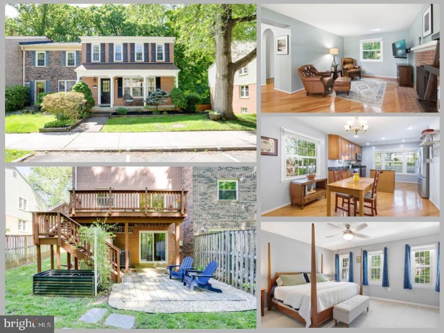 *Open Houses: 5-7 PM Friday, May 15 | 1-3 PM Saturday, May 16 | 1-4 PM Sunday, May 17.*

Welcome to 5873 Kara Place—an all-brick, end-unit townhome tucked into the quiet, tree-lined Burke Station Square community. With over 2,200 square feet of finished living space, this home combines timeless charm, generous room sizes, and an unbeatable commuter-friendly location. Two assigned parking spaces and a welcoming front porch create inviting curb appeal, while the landscaped back deck and patio offer the perfect spot to relax and unwind.

Inside, real hardwood floors and elegant arched doorways add warmth and character throughout the main level. The beautifully updated kitchen is truly the heart of the home, featuring a massive center island ideal for meal prep, casual dining, or gathering with friends and family. Warm wood cabinetry, granite countertops, stainless steel appliances, floor-to-ceiling windows, and a spacious table area make the space both stylish and functional. Just off the kitchen, the cozy living room with a wood-burning fireplace creates the perfect setting for everyday living or entertaining. A separate den offers flexible space for a home office, library, or playroom. Sliding glass doors lead to the elevated deck overlooking peaceful trees, creating a private outdoor retreat. A convenient half bath completes the main level.

Upstairs, the expansive primary suite features a walk-in closet and private updated ensuite bath. Three additional well-sized bedrooms and an updated full hall bath provide plenty of room for everyone. The walkout lower level offers a spacious rec room with endless possibilities for a home gym, media room, or hangout space. Step outside to the beautifully landscaped, fully fenced backyard backing to trees for added privacy. An oversized laundry and storage room provides exceptional storage space rarely found in townhome living.

Residents enjoy access to the community pool just around the corner, plus an incredible location less than a quarter mile to the Rolling Road VRE Station for easy commuting. The property falls within the boundaries of the sought-after Lake Braddock High School pyramid.