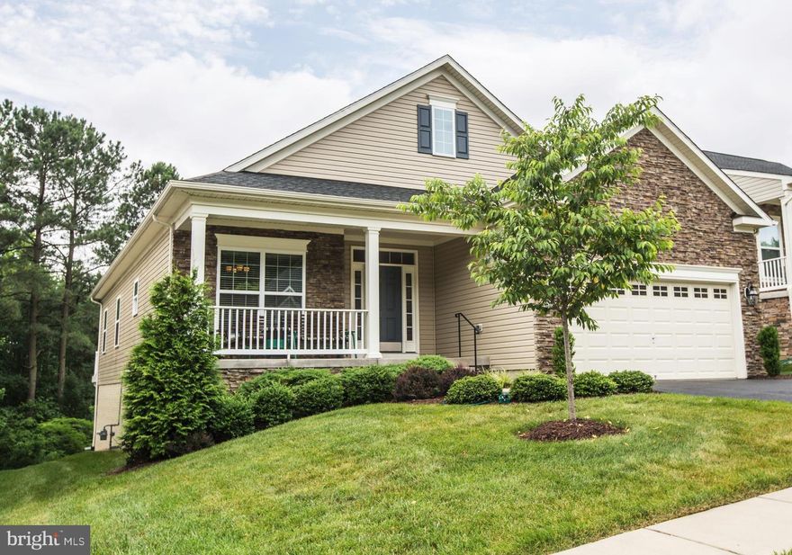 Stunning 3 BR/3 BA contemporary home with deep wooded view offers Open Plan living & HUGE Main Level Master. Gorgeous real hardwood floors, large gourmet kitchen with granite gathering island, comfortable entertaining area w/ gas FP wooded view, and flex room for office, formal dining or game area. Plus, direct walkout, finished daylight Rec Room with view, deck and front porch. COMPARE TO NEW!