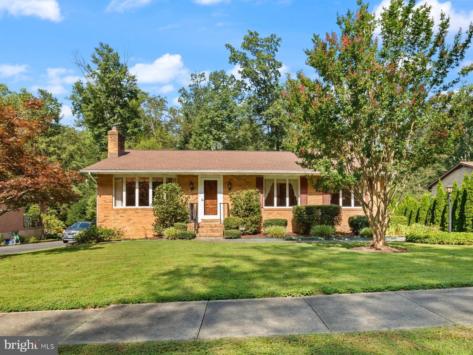 Set in a quiet neighborhood with a beautiful backyard retreat, this spacious brick rancher offers over 2,400 finished square feet. Hardwood floors flow throughout the main level, which features a primary suite with an ensuite full bath, two additional bedrooms, and a second full bath in the hallway. The finished lower level is a true entertainment hub, complete with a built-in wet bar ,cozy fireplace, tons of storage space, and a walkout to a large covered patio—perfect for outdoor gatherings. A large deck overlooks landscaped gardens with stone-lined paths and a wooded backdrop, while a long driveway provides ample parking for guests and family alike. Conveniently located just minutes from Route 24, I-95, and all that downtown Bel Air has to offer, this home is the perfect canvas to bring your dream vision to life.