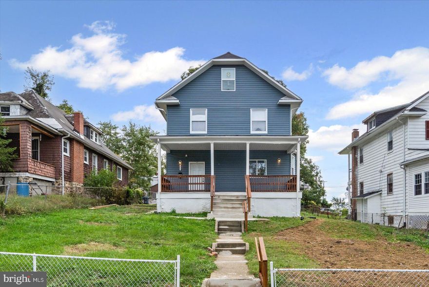 Stunning Newly Renovated 5BR/4.5BA Colonial in Forest Park! This beautifully renovated single-family home offers the perfect blend of modern comfort and classic charm. Featuring five spacious bedrooms and four and a half updated bathrooms, this home is fully renovations with new plumbing, electrical, HVAC, flooring, and exquisite finishes.

The main level welcomes you with an open-concept layout, recessed lighting, stylish updated fixtures, and a cozy electric fireplace. The bright and sunny kitchen is a chef’s dream, complete with stainless steel appliances, sleek cabinetry, and a convenient breakfast bar—ideal for entertaining.

Downstairs, the fully finished basement includes washer/dryer hookups and a full bath, offering flexible space for a rec room, guest suite, or home office.

The first upper level features three bedrooms, including a luxurious master suite with a private deck, plus a hall bath with custom tile. The top level offers two additional bedrooms and another full bath, perfect for extended family or guests.

Don’t miss this rare opportunity to own a fully upgraded home with thoughtful details throughout—all in a convenient neighborhood in Baltimore!