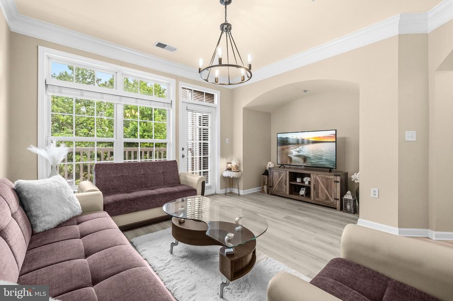 This stunning condo is located in the popular gated community of Stratford Club in The Town of Leesburg. Upon entrance you are greeted by the inviting foyer and open, sunlit floorplan. Tons of tasteful updates throughout including Desirable built-in shelving, neutral paint palette, wood trim accents, and upgraded flooring and lighting. The spacious living room offers lots of natural light. The kitchen is a dream, with sparkling granite counters, tile backsplash, large pantry and breakfast bar.  Large Primary suite with large walk in closet, ceiling fans with lights, and a full bathroom bathroom with dual vanities and sinks, and a separate laundry room with full size washer and dryer! Step out onto balcony from your living room or bedroom and enjoy private treed views   Location is everything: Stratford Club offers wonderful community amenities (pool, fitness room, clubhouse, etc..), and is convenient to major commuter routes, the Toll rd and Route 7. Close proximity to Town of Leesburg: tons of shopping, dining, shopping, recreation centers, public library, WO&D Trail and more!  Must see!