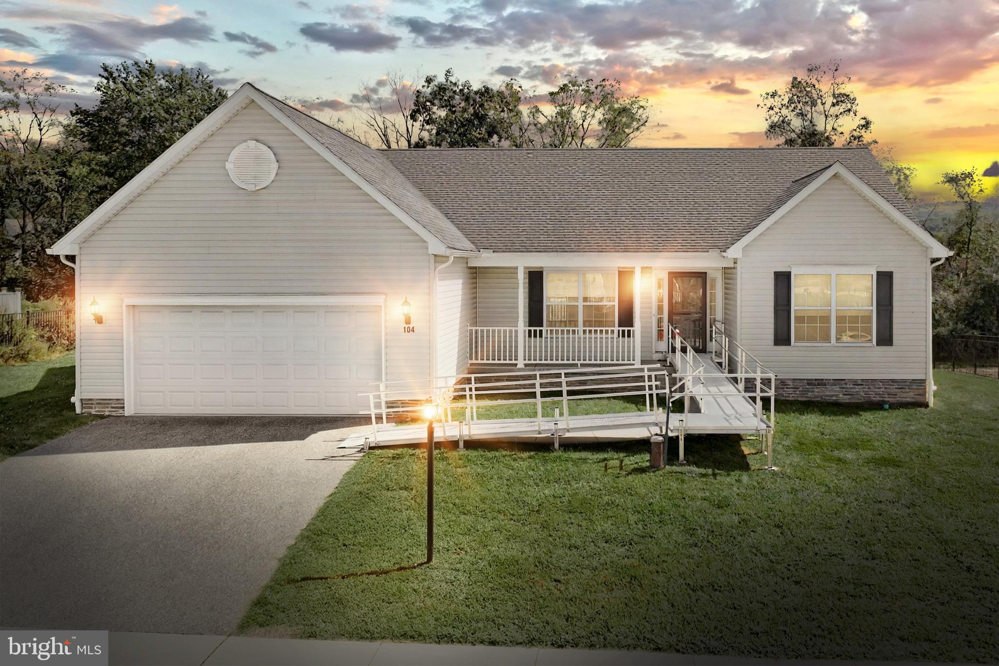 OPEN HOUSE FROM 12:00 PM TO 2:00 PM ON SATURDAY (09/20)! Welcome to 104 Clover Run! This 3 Bedroom / 2 Full Bathroom Rancher Built in 2017 is located in Tall Grass HOA, a Quiet and Walkable Neighborhood Nestled in a Beautiful Rural Area just outside of town. Pride of Ownership in the Neighborhood is Evident! Property Backs to Trees. Spacious 0.40 Acre Lot. As you walk through the Front Door, you are greeted with Soaring Vaulted Ceilings which provides a sense of Openness and Grandeur! Lovely Open Floor Plan featuring Kitchen/Living Room Combination. The Sizeable Kitchen provides Amenities you'd expect in a Newer Built Home featuring Granite Countertops, Center Kitchen Island, Pantry Area, Recessed Lighting and Vaulted Ceiling as well. Off the Kitchen is the Composite (Trex) Deck with White Vinyl Railing Overlooking the Rear Yard! Primary Bedroom Accommodates with Ample Sized Walk-In Closet and En-Suite with ADA Jetted Tub/Shower and Vanity. Main Level Laundry. 2 Car Attached Garage. Large Size Shed in Rear Yard. Walk-Out Stairs from the Basement. Enjoy the Convenience of Main Level Living in a Desirable Neighborhood. Spring Grove Area School District. SHOWINGS START ON SATURDAY (09/20). CONTACT YOUR AGENT AND SCHEDULE YOUR SHOWING TODAY!