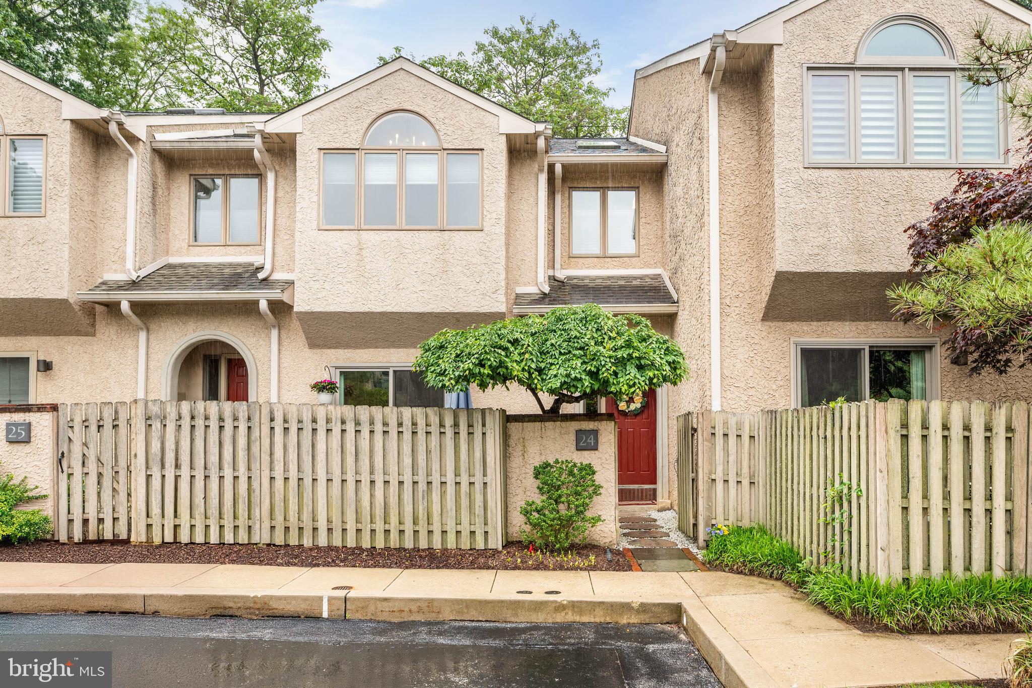 Discover the epitome of refined living in the sought-after development of Greythorne Woods. This elegant townhouse presents a harmonious blend of sophistication and comfort.
Enjoy walking to Wayne for shops, restaurants, parks, library, post office, and the train! The community has its own private entrance to the Radnor Trail! Deeded separately, and exclusive to this home, enjoy additional storage/parking with your own garage.
Upon entering the residence, you are greeted by an inviting foyer leading to a tastefully designed kitchen, complete with a breakfast nook, granite counters with breakfast bar, and new finger print resistant, black stainless steel appliances. The new glass sliding doors have access to an elegant, private front patio with maintenance-free decking. The open-floor plan offers a spacious dining room flowing seamlessly into the sunken living room, where a wood-burning fireplace stands as a centerpiece, offering warmth and ambiance. This area extends to a private rear patio and garden, perfect for relaxation and entertaining.
Ascend to the second floor to find a master suite featuring a grand Palladian window, large walk-in closet and a sumptuous master bath with double-vanities and a soaking tub. Another spacious bedroom can be found on the second floor, a full updated bath as well as the a convenient second floor laundry. This home also offers the practicality of a third-floor bedroom or office, complete with ample storage.
This residence is the perfect sanctuary for those seeking unparalleled style and comfort in a premier location. $482 condo fee/mo. $39/garage fee/mo. The garage Tax ID number is 36-06-03361-72
Listing Realtor is related to the Seller.