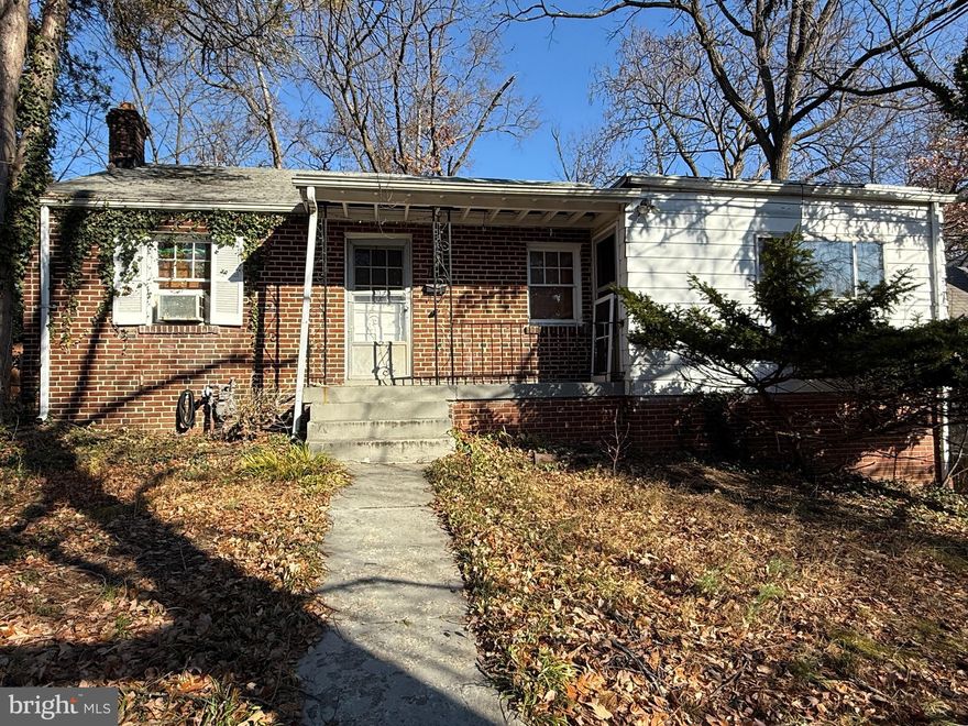 Opportunity awaits in this rambler home in Takoma Park!!! This home needs a major rehab so bring your vision!!! 3 bedrooms 1 full bathroom on the main level. Large kitchen and formal dining room. Attic access and opportunity to build out the upper level is already there! Unfinished lower level with a full bath and walkout access to covered storage and flat backyard.
