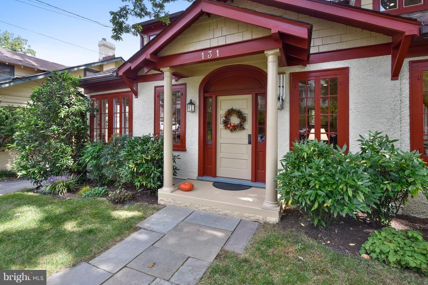 Craftsman 1925 bungalow.  Renovated by Concept and Contours. Spacious rooms. Dramatic 2 story entry. Hardwoods throughout. Large kitchen/family room with FP.  Walk out to deck & spectacular garden. backs to County park.  Original Craftsman designs kept. So many large windows. Sunshine. Bath with skylights,  Ofc could be 4th bedroom.  This is truly unique and beautiful.