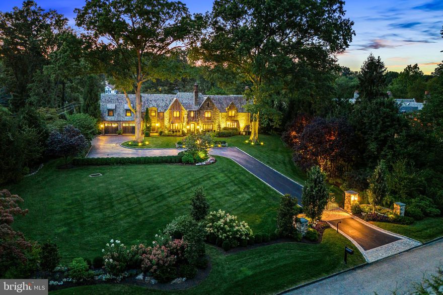 Welcome to this breathtaking 1930's residence set in the coveted Merion Golf neighborhood. It offers sophisticated renovations, beautiful materials and craftsmanship and light-filled designs throughout. The spectacular grounds with stunning pool, spa, terraces, specimen plantings and private, gated grounds create an unparalleled setting within this renowned walking neighborhood. Look no further and enjoy the gracious room sizes with a wonderful open floor plan, perfect for comfortable everyday living and easy indoor/ outdoor entertaining an both small and large scales.  Stunning features include original restored architectural features, millwork, moldings and plaster walls, new systems, wiring, plumbing and fixtures, incredible expanded gourmet kitchen with expansive island, chef's appliances and fireplace, butler's pantry with extensive custom wine storage, spectacular family room with soaring ceiling, adjacent sunroom with wet bar, 5 spacious bedroom suites including a luxurious primary suite with marble bathroom and two walk-in closets, and a cozy lower level with media room, gym area, wine/ game room and plentiful storage. Close to world class schools and Universities, trains, fabulous shopping, farmers markets, all forms of transportation, clubs, recreational venues, sports complexes and more. Absolute perfection!!