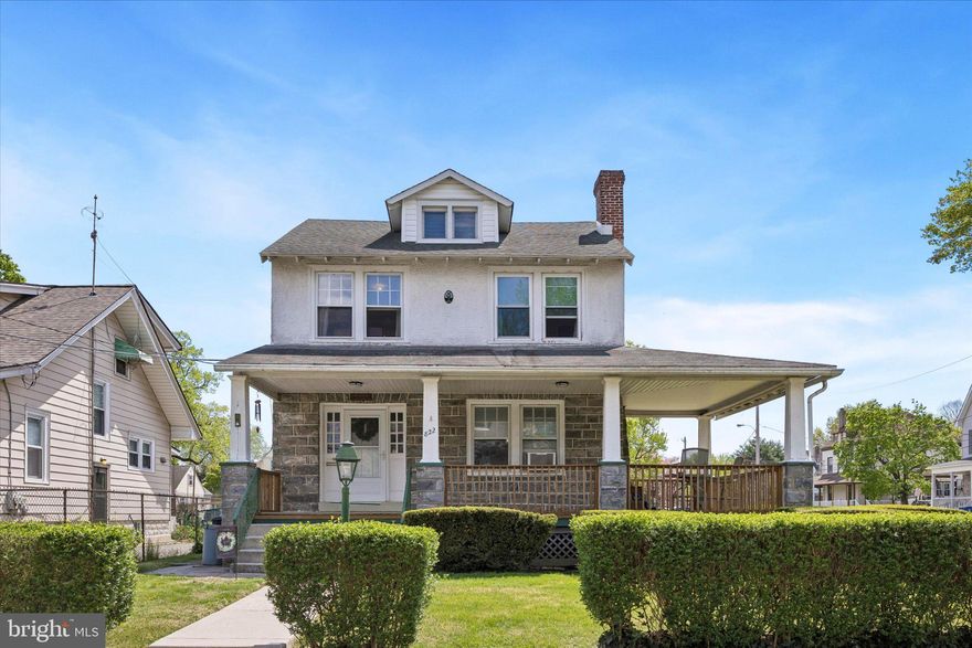 Charming and beautifully maintained, this classic Prospect Park home offers the perfect blend of character, comfort, and space! Welcome to 822 14th Avenue—a warm and inviting 3-bedroom, 1.5-bath home featuring timeless stone exterior details, a large covered front porch, and excellent curb appeal.

Step inside to find gleaming hardwood floors, a bright and spacious living room with a stunning stone fireplace, and abundant natural light throughout. The open flow creates a welcoming atmosphere perfect for both everyday living and entertaining. The formal dining area and adjoining spaces offer flexibility for hosting family gatherings or creating a cozy work-from-home setup.

A thoughtfully designed rear addition expands the home’s living space, offering the perfect bonus family room, den, or playroom complete with built-in shelves for added charm and functionality. This extra living area provides even more room to spread out and make the home your own.

The expansive wraparound porch provides the perfect place to relax with your morning coffee or unwind in the evening, while the well-kept yard adds outdoor space for gardening, play, or pets. Upstairs, generously sized bedrooms provide comfort and charm, while the home’s thoughtful layout offers both functionality and privacy.

Perfectly situated directly across from a park featuring tennis courts, ball fields, and a playground, this location is ideal for active lifestyles and growing families. Nestled on a quiet dead-end street with very little traffic, the setting offers both peace of mind and a true neighborhood feel.

Conveniently located in the heart of Prospect Park, you’ll enjoy easy access to local shops, dining, schools, and major commuting routes including I-95, Route 420, and Philadelphia International Airport.

A wonderful opportunity to own a character-filled home in a desirable neighborhood—schedule your private showing today!