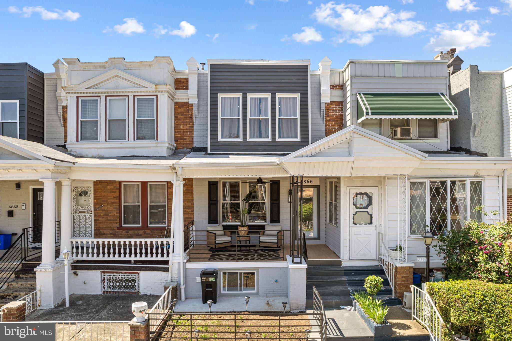 Welcome to 5856 Hazel Avenue! Step into this beautifully renovated 3-bedroom, 2-bathroom rowhome nestled in the desirable Cobbs Creek neighborhood. This home boasts impressive curb appeal with a newly landscaped front flower bed, a sleek black railing, a freshly painted exterior, and charming wood accents on the porch ceiling and floor. Inside, the first floor welcomes you with elegant marble flooring, a cozy fireplace with built-in shelving, and a modern kitchen featuring a marble waterfall island, stainless steel appliances, and French doors that lead to a spacious new deck perfect for entertaining or relaxing outdoors.
The backyard offers private access to the alleyway and a separate entrance to the finished basement, which includes a laundry area, full bathroom, and flexible space ideal for an office, guest bedroom, or recreation room. Upstairs, you'll find three bedrooms and a beautifully updated full bathroom, offering comfort and convenience for the entire household.
Located just minutes from public transportation, Cobbs Creek Park trails, shopping centers, major highways, and the Philadelphia International Airport, this home is ideal for commuters and nature lovers alike.
Don’t miss out, schedule your private tour today! Please contact the co-listing agent for more information.