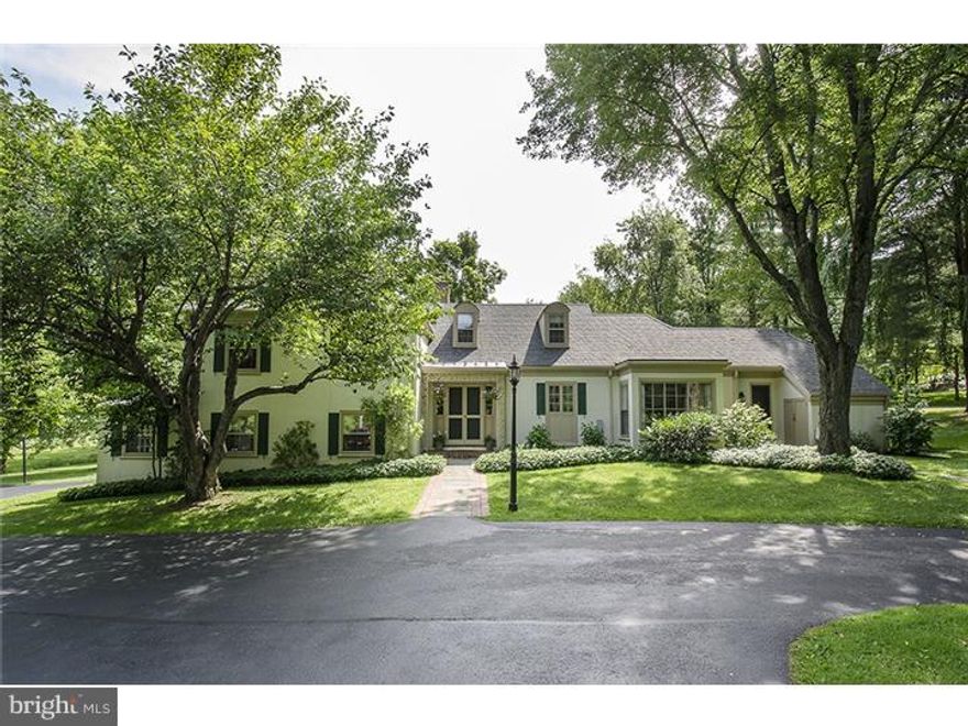 >Not your typical McMansion, this oasis of country charm on one of Radnor's most lovely and secluded streets is less than a mile from downtown Wayne,  and a 20 minute drive to Philadelphia International Airport. Two-plus acres with room-to-build  in the outstanding Radnor School District and close to most Main Line independent schools. This gracious four bedroom with four full updated newer baths and one half bath has been thoughtfully maintained and upgraded over the years by the current owners (new roof 2010/ new geothermal heat 2005) . The home features a foyer entrance, formal living room with a wood burning fireplace, formal dining room, playroom, home office, new family room addition (2005) with wood burning fireplace and wet bar and access to one of the two outdoor patios. Additionally there is a newer eat-in kitchen with all the amenities as well as a laundry room, mudroom and ample storage plus room for expansion. The second floor features the master bedroom with a new bathroom and walk in closet (2011); two additional bedrooms share a hall bath. Half a flight up is fourth bedroom with en suite bath and a floored attic. The large, curved driveway is a plus when hosting family and friends, riding trikes, and playing basketball or street hockey. A wonderful family home!