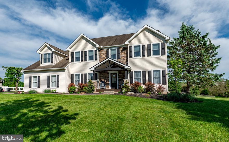 *An elegant curved brick pathway adds extra curb appeal as it leads you to the first impression of this beautiful home. The quaint covered front porch is where you will catch the most beautiful sunsets.  Impeccably maintained and thoughtfully upgraded, this charming 2-story colonial is tucked away on a quiet cul-de-sac and sits on a 1.18-acre lot. Pride of ownership is evident at every turn. (Make sure you get the list of the many upgrades!)  As you step into the foyer you will immediately notice the most attractive tile flooring offering an impressive introduction to the inside. Once you step into the heart of the home—an upgraded kitchen awaits with both style and functionality in mind. It features quality finishes; Silestone quartz countertops, a large center island with pendant lighting, plenty of soft close cabinetry- most with pullouts, a large durable Blanco sink, tile backsplash, under-the-cabinet lighting and generous workspaces. The appliances include a cooktop gas stove with KitchenAid exhaust vent, stainless wall oven and microwave and a black stainless refrigerator. This kitchen is perfectly suited for everyday living and entertaining alike. The kitchen opens to the family room or to the welcoming covered rear patio. It's here where you can watch the sunrise.  This area also overlooks a gorgeous Carlton Gunite in-ground pool, creating a private outdoor retreat for relaxing or hosting gatherings. A formal dining room and living room both with bamboo flooring and a remodeled powder room finish off the main living level. *Upstairs you will find 4 spacious bedrooms. The primary bedroom’s cathedral ceiling enhances the great space and feel of this comfortable room which includes a large walk-in closet. Its private remodeled bathroom houses double sink vanity, a large tiled double shower and its own linen closet. A very large bonus room is found off of the  primary bedroom which includes a gas fireplace.  This room has so many possibilities of use  and purposes.  The washer and dryer are currently located in this room as well. The remaining 3 bedrooms are nice sizes with ceiling fans and ample closets. The full hall bath has also been beautifully remodeled. *The finished lower level is another place to escape whether it be to the recreation room, weight room (or whatever you want to make it). You’ll find another modern full bathroom, plus a large storage and utility area. *Additional highlights...Recessed lighting throughout the entire home.  All 3 bathrooms 
feature counter height cabinets and comfort height toilets!  You can’t go wrong with a 3-car attached garage and an extended driveway. The rear lot is  mostly fenced including around the pool area.  The back yard has an additional patio area.  One side of the property is lined with beautiful pear trees and the lush green lawn and landscaping highlights the exterior. *All these wonderful amenities truly set this home apart. *Don’t miss out on the opportunity to own this move-in ready home and enjoy the summer months in your pool! Don’t want to miss out on a home that offers space, comfort, and exceptional living in a desirable location.