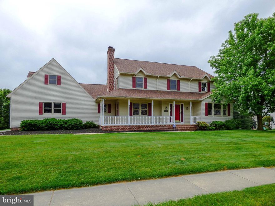 Completely remodeled, corner lot, 3 car end load garage colonial in Dallastown Schools with granite counter tops, stainless steel appliances, all brand new ceiling and wall paint, double sided wood burning fireplace in the family room and in the den/library/office with a gas insert, a huge 15 x 33.9 in-law suite above the 3 car garage which is large enough to instal a mini-kitchen and a full walk out basement with tons and tons of storage!  2 staircases to the second floor level.  Beautiful curved staircase with a 2 story foyer and a catwalk to the master bedroom, brand new master bath with 2 skylights, a new tiled and mirrored shower with multiple spray heads and Scotch sprays, 2 elevated vanity bowl sinks.  Don t miss the overhang granite tops large enough for 4 stools, a kitchen pantry, a 1st floor laundry/mud room, a separate dining room with Atrium doors which lead out to the impressive 11.8 x 40 deck with steps to grade!  What a home in perfect move in ready condition!  Fully unfinished walk out basement has over 1,320 sq. ft. of storage space!